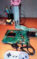 TS2 target board connected to AGB-compatible IS-CGB-EMULATOR[36]