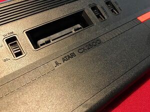 Close up view of the name badge and cart slot