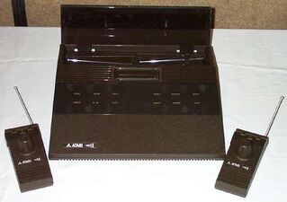 Overview of another Atari 2700 unit with controllers