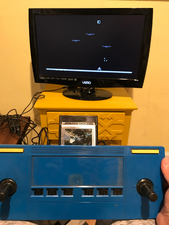 Another blue Sunnyvale unit shown powered on and working